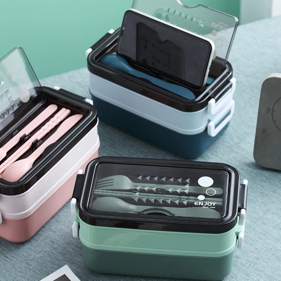 Lunch box con cubiertos