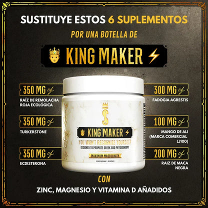 KING MAKER® Suplemento Natural Potenciador para Hombres - 120 Cápsulas