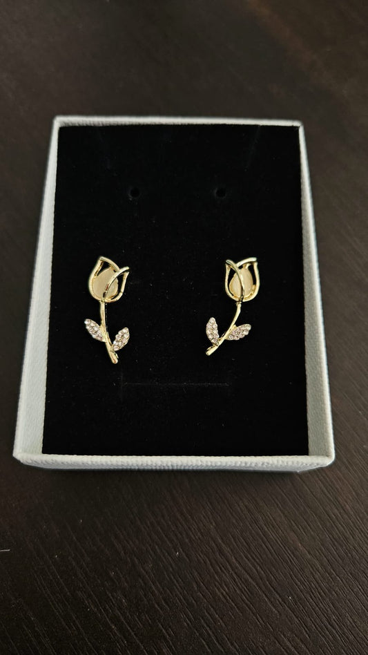 Aretes Tulipan Blanco